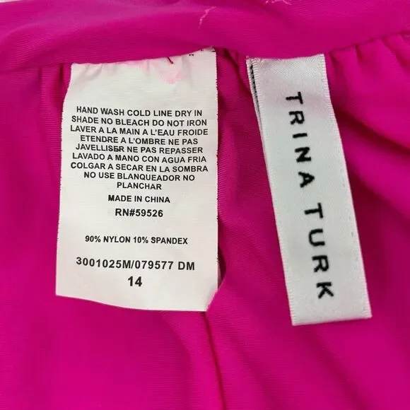 Trina Turk Sevilla V Plunge Strappy One Piece Swimsuit Sz. 14 - Picture 5 of 11